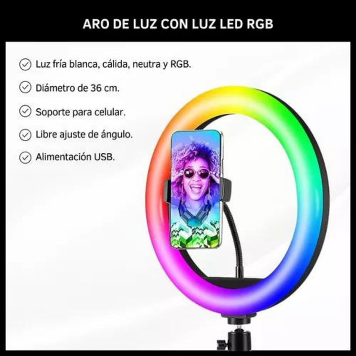 ARO DE LUZ RGB 36 CM